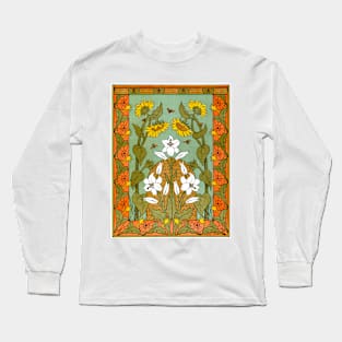 Bees, Beehive & Flowers Design 1898 Suze Fokker Long Sleeve T-Shirt